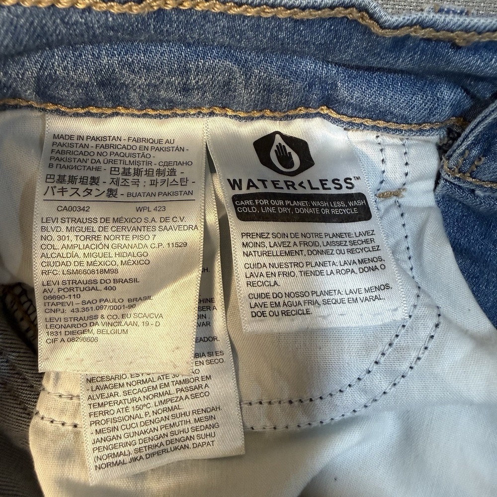 Levi's Mile High Wide Leg Cropped Jeans Womens Size 25 Blue Button Fly Preppy - Picture 4 of 10